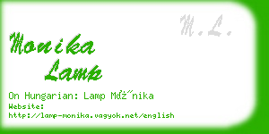 monika lamp business card